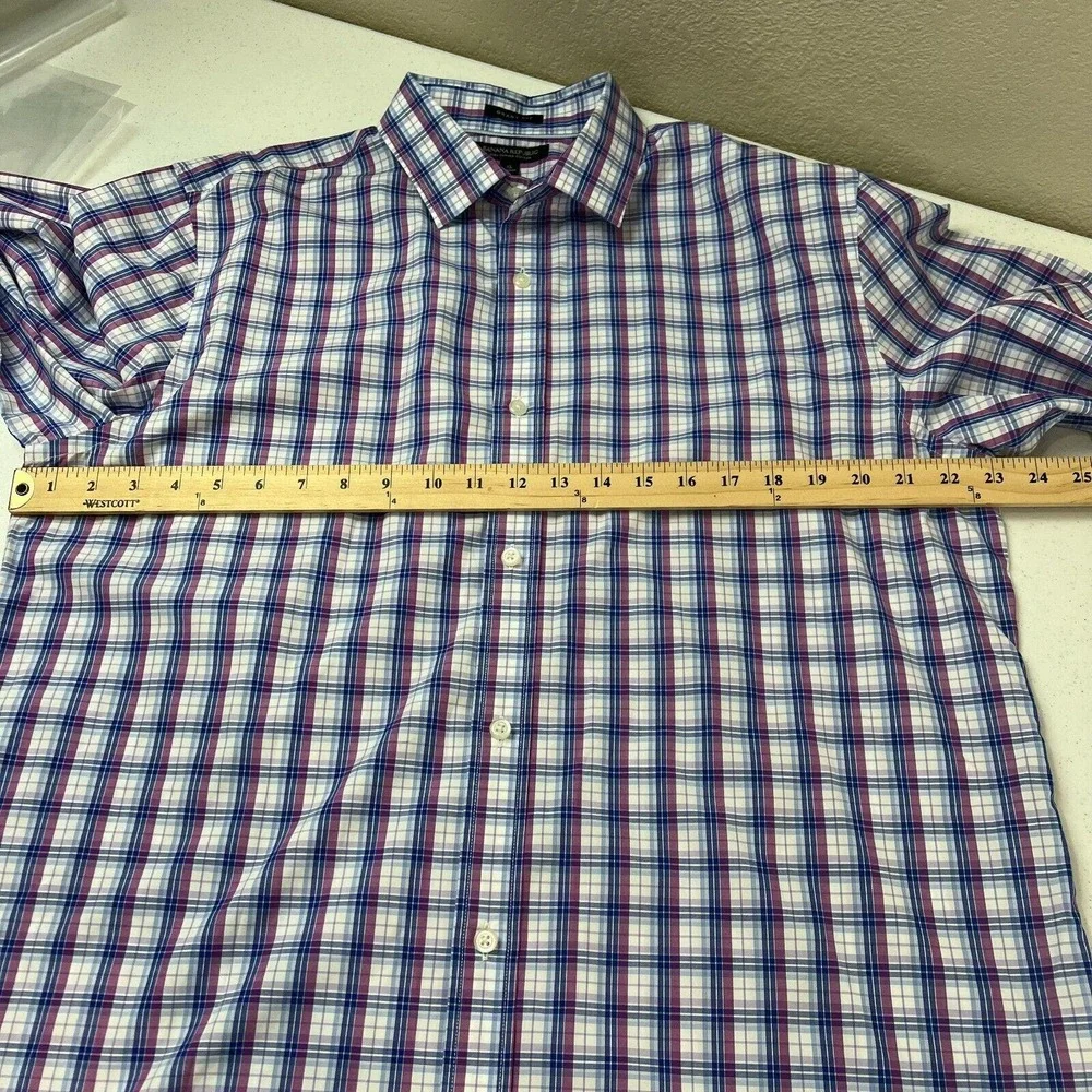 Banana Republic Men's Grant Fit Plaid‎ Button Down Shirts Long Sleeve Size XL